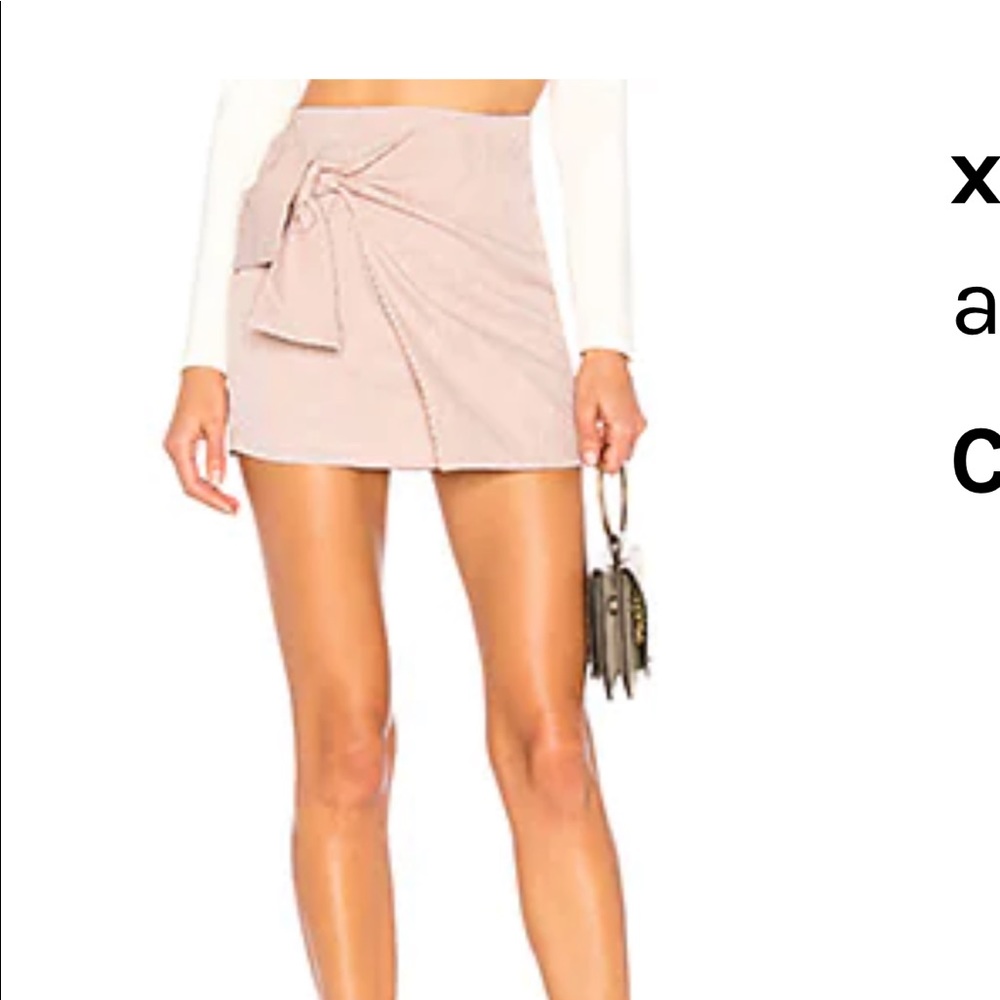 Revolve ale by Alessandra pink gingham mini wrap skirt